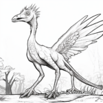 Troodon with its Prey: Action Packed Coloring Pages 2