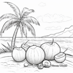 Tropical Coconut Coloring Sheets 1