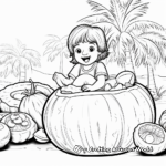 Tropical Coconut Coloring Sheets 2