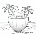 Tropical Coconut Ice Cream Coloring Pages 1