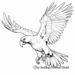 Tropical Green-Winged Macaw Coloring Pages 1