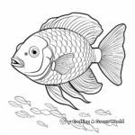 Tropically-Themed Parrotfish Cartoon Coloring Pages 1