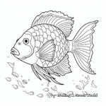 Tropically-Themed Parrotfish Cartoon Coloring Pages 2