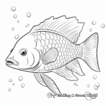 Tropically-Themed Parrotfish Cartoon Coloring Pages 3