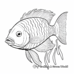 Tropically-Themed Parrotfish Cartoon Coloring Pages 4