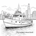 Tugboat at the Harbor Coloring Pages 1