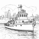 Tugboat at the Harbor Coloring Pages 3