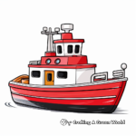Tugboat At Work Coloring Pages 1