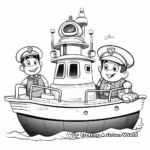 Tugboat Captain and Crew Coloring Pages 1