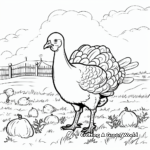 Turkey in the Farm Coloring Pages 1