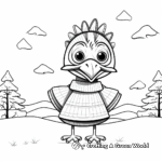 Turkey in Winter Snow Coloring Pages 4