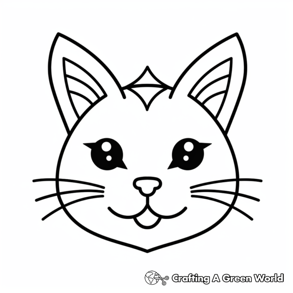 Cat Head Coloring Pages - Free & Printable!