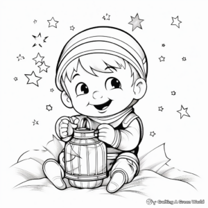 Twinkling Christmas Light Coloring Pages 2