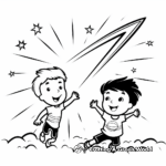 Twinkling Shooting Stars Coloring Pages for Toddlers 2