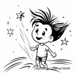 Twinkling Shooting Stars Coloring Pages for Toddlers 3