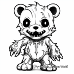 Undead Skeleton Bear Coloring Pages 1