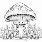 Under-the-Mushroom Coloring Pages of Woodland Creatures 1