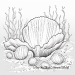 Undersea Clam and Pearl Coloring Pages 1