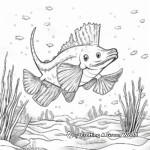 Underwater Bristlenose Catfish Coloring Pages 2