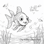 Underwater Goldfish Scene Coloring Pages 1