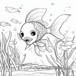 Underwater Goldfish Scene Coloring Pages 4