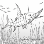 Underwater Swordfish Hunt Coloring Pages 3