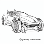Unicorn Car Race Coloring Pages 1