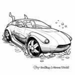 Unicorn Car under the Sea Coloring Pages 3