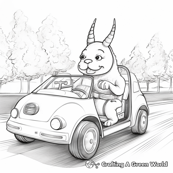Unicorn Car Coloring Pages - Free & Printable!