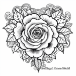 Unique Rose Heart Mandala Coloring Pages 1