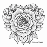 Unique Rose Heart Mandala Coloring Pages 2