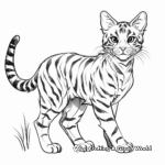Unique Spotted Bengal Cat Coloring Pages 3