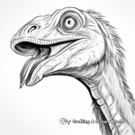 Up Close and Personal: Velociraptor Head Coloring Pages 1