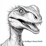 Up Close and Personal: Velociraptor Head Coloring Pages 2