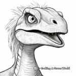 Up Close and Personal: Velociraptor Head Coloring Pages 3