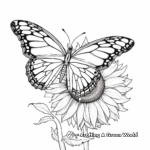 Uplifting Monarch Butterfly and Sunflower Coloring Pages 1