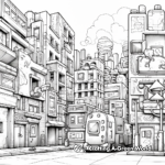 Urban Street Scenes Graffiti Coloring Pages 1