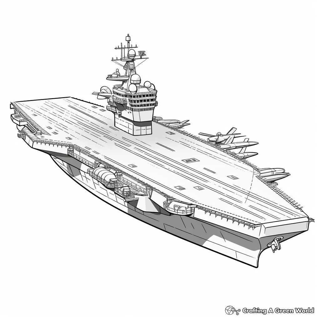 USS Enterprise Aircraft Carrier Coloring Pages 4
