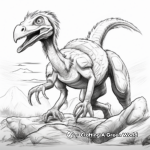 Utahraptor and Prey Dynamic Scene Coloring Pages 2