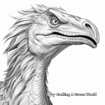 Utahraptor Head Close-Up Coloring Pages 1