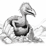 Páginas para colorear de la escena del nido del Utahraptor 1