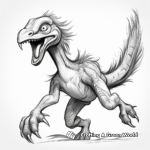 Utahraptor Running in the Wild Coloring Pages 2