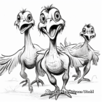 Utahraptor Trio Stalking Prey Coloring Pages 2