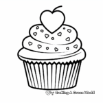 Valentine Theme Cupcake Coloring Pages for Children 3