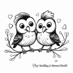 Valentine-Themed Love Bird Coloring Pages 1