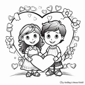 Valentine's Day Cards and Letters Coloring Pages 1
