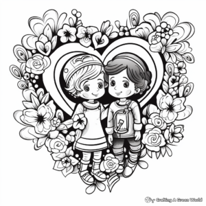 Valentine's Day Cards and Letters Coloring Pages 4