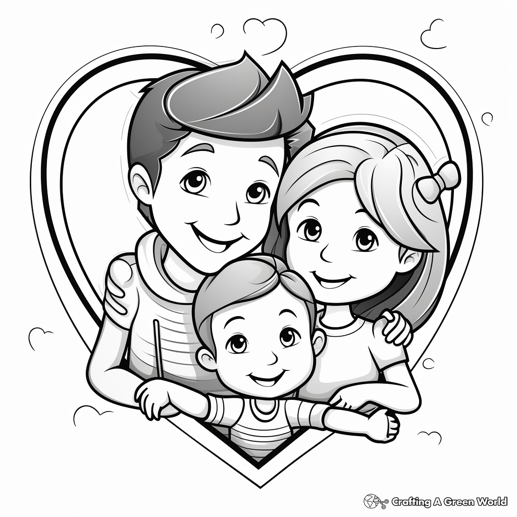 Valentine's Day Family Love Coloring Pages 2