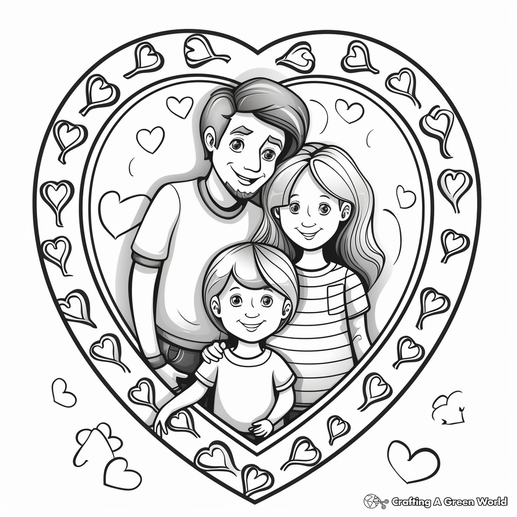 Valentine's Day Family Love Coloring Pages 3