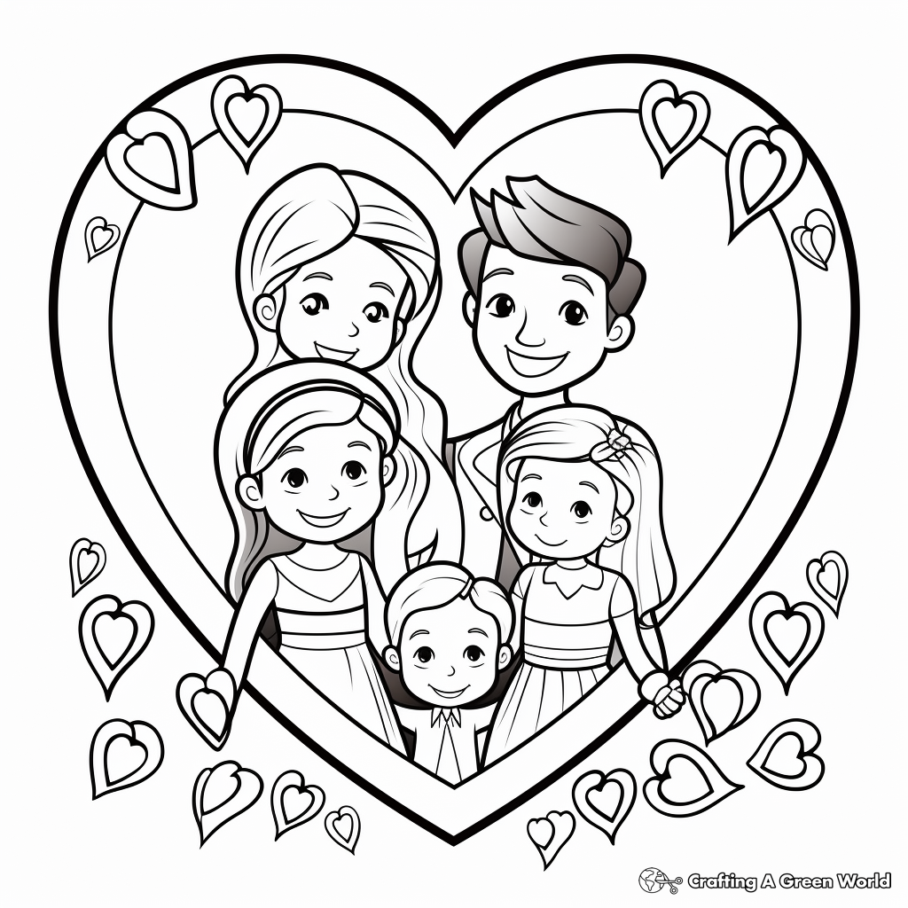 Valentine's Day Family Love Coloring Pages 4